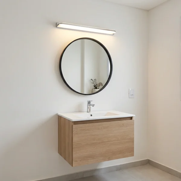 Aplique Pedralbes — Lineal acero cromo LED — Vista lateral | Lampamac