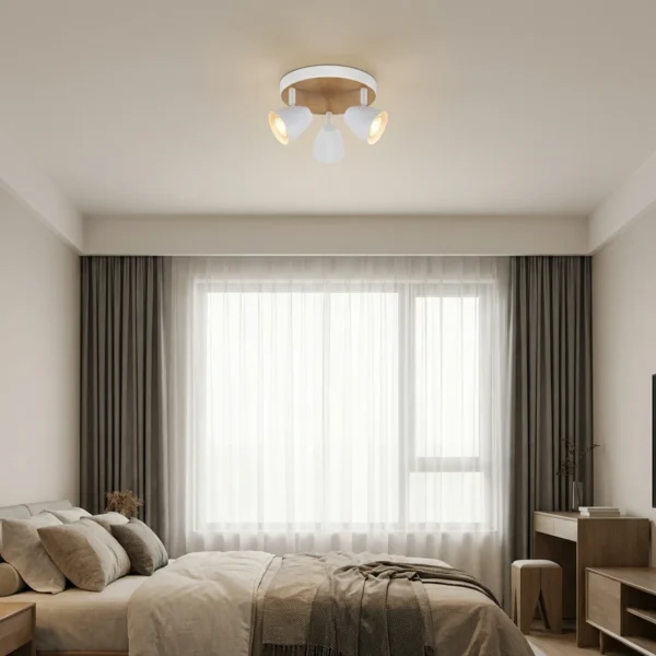 Plafón Prenzlauer — Minimalista acero simil madera GU10 — Ambiente | Lampamac