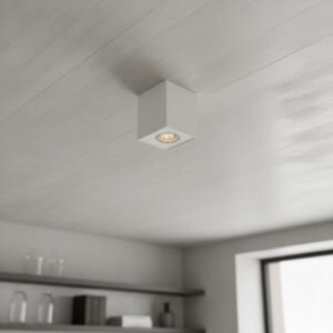 Plafón orientable GU10 de aluminio blanco, estilo moderno para interior