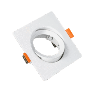 Spot de embutir cuadrado blanco GU10 de plástico ABS, ideal para uso interior y estilo moderno.