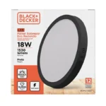 Plafón de Sobreponer 18w Negro Redondo Luz Fria | Lampamac