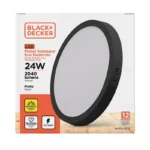 Plafón de Sobreponer 24w Negro Redondo Luz Cálida | Lampamac