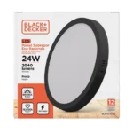 Plafón de Sobreponer 24w Negro Redondo Luz Fria | Lampamac