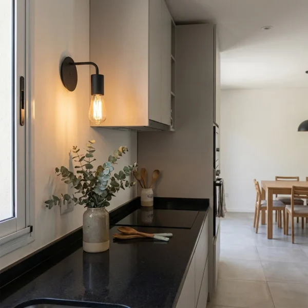 Aplique Polignano — Industrial metal negro E27 — Ambiente | Lampamac