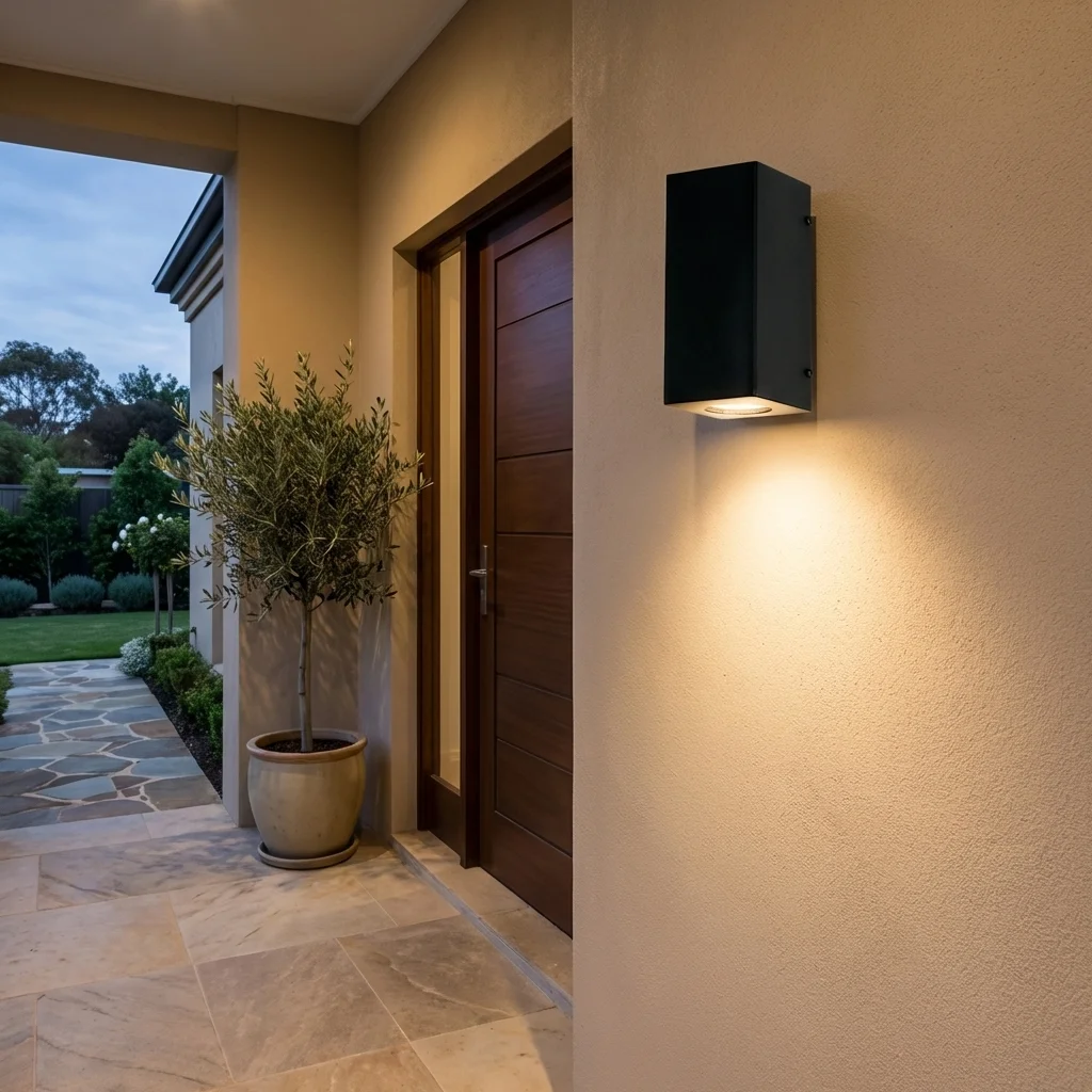 Aplique Ext. Assisi — Doble haz hierro GU10 — Detalle | Lampamac