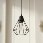 Colgante Embajadores — Jaula diamante metal negro E27