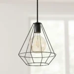 Colgante Galería — Geométrica industrial metal negro E27 | Lampamac