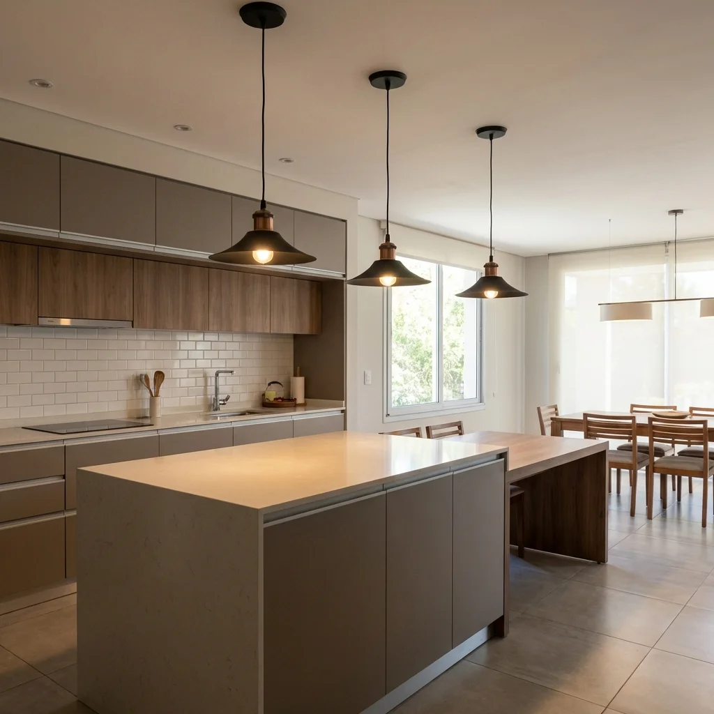 Colgante Congreso — Industrial metal negro cobre E27 — Detalle | Lampamac