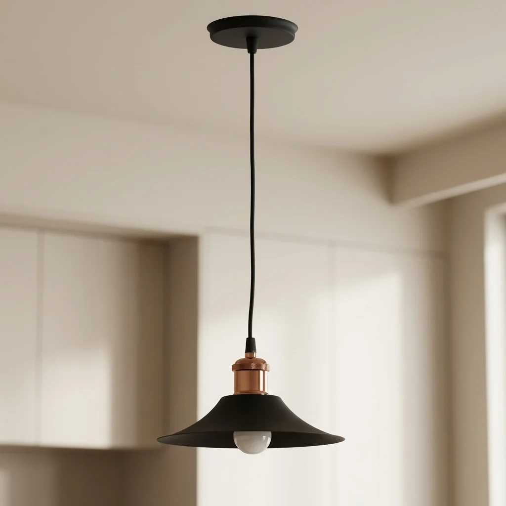 Colgante Congreso — Industrial metal negro cobre E27 | Lampamac