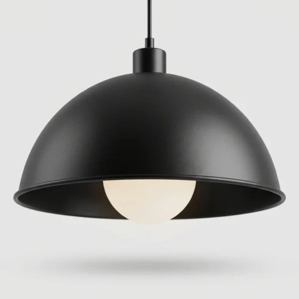 Colgante Lacunare — Semiesférica PVC moderno E27 — Vista lateral | Lampamac