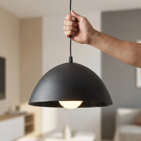 Colgante Lacunare — Semiesférica PVC moderno E27 — Instalado | Lampamac