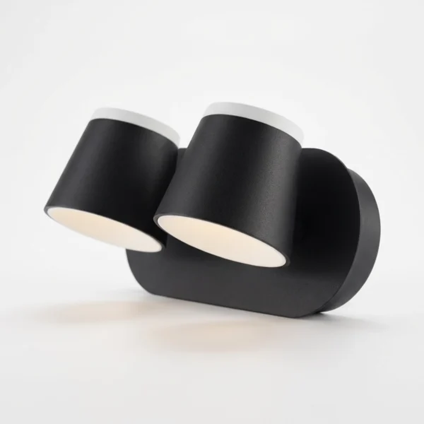 Aplique Sants — Doble cono negro LED — Detalle | Lampamac