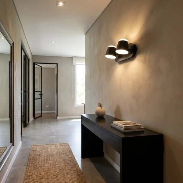 Aplique Sants — Doble cono negro LED — Ambiente 1 | Lampamac
