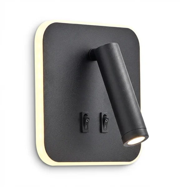 Aplique Schöneberg — Minimalista aluminio negro LED — Detalle | Lampamac