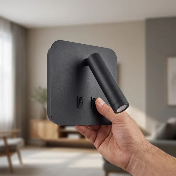 Aplique Schöneberg — Minimalista aluminio negro LED — Dimensiones | Lampamac