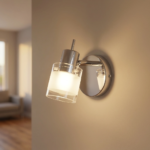 Aplique Interior Lamparas de Pared - Aplique Helvécia — Vidrio y Cromo, satinado moderno (LED) foto de producto | Lampamac