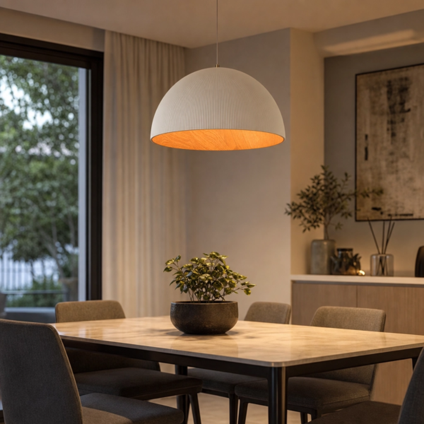 Colgante Lamparas de Techo - Colgante Haldéna — Metal, moderno símil madera (LED) ambiente alternativo | Lampamac