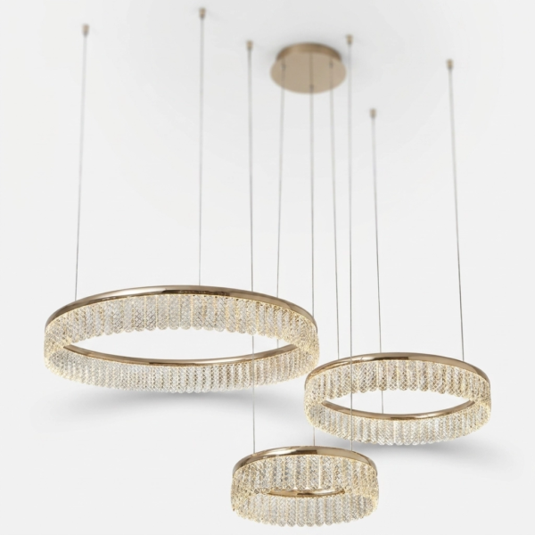 Colgante Lamparas de Techo - Colgante Falventéra — Metal Dorado, aro moderno (LED) detalle | Lampamac
