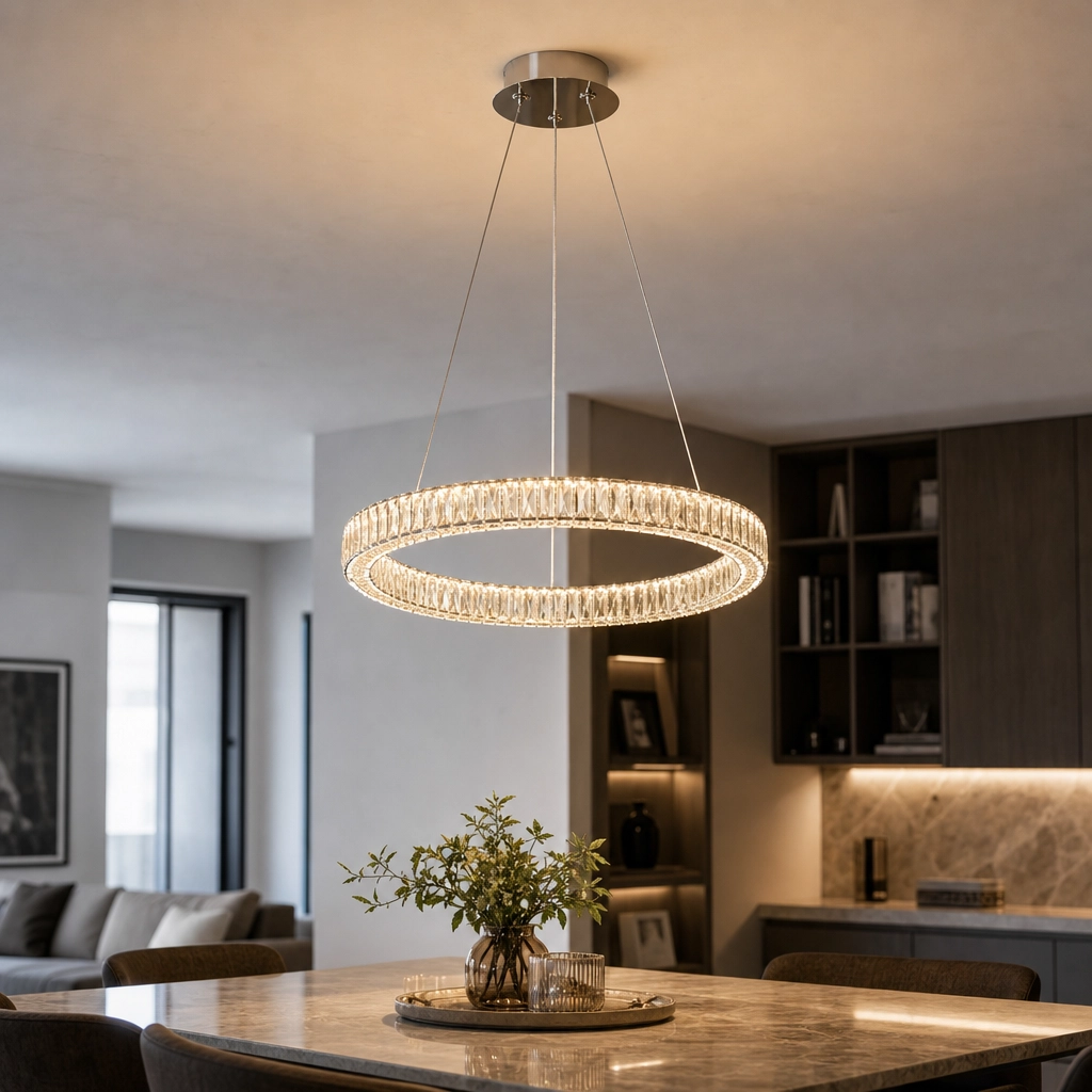 Colgante Lamparas de Techo - Colgante Velvénia — Metal Cromo, moderno (LED) ambiente decorado | Lampamac