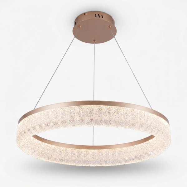 Colgante Lamparas de Techo - Colgante Kastéla — Metal Dorado, aro circular (LED) detalle | Lampamac