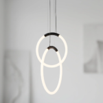 Colgante Hörvain — Metal moderno, luz escultórica doble (LED)