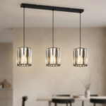 Colgante Lamparas de Techo - Aplique Rërmaine — Metal Negro y Cristal Fumé, decorativo (LED) foto de producto | Lampamac