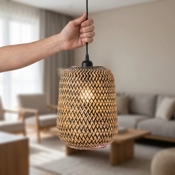 Colgante Lamparas de Techo - Colgante Clarivante — Bambú Natural, versátil (LED) dimensiones | Lampamac