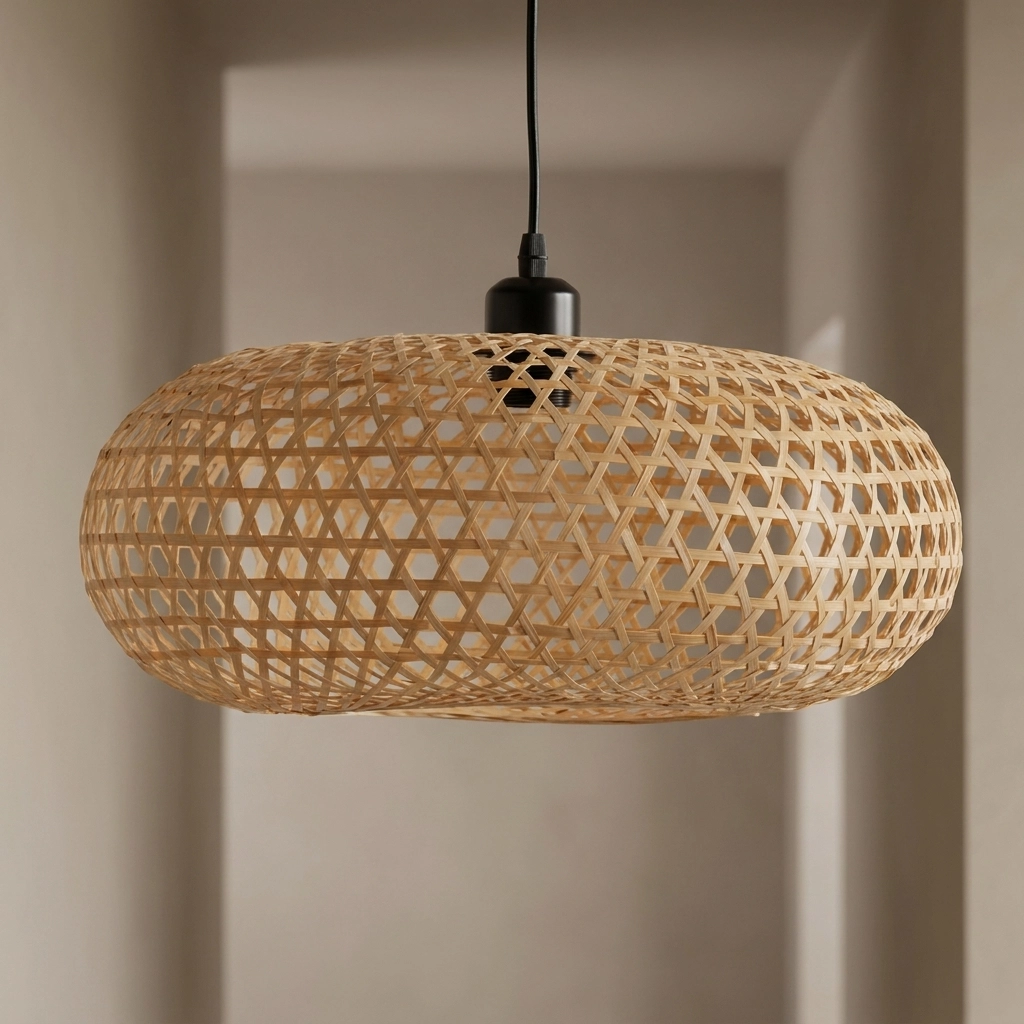 Colgante Lamparas de Techo - Colgante Monteclara — Bambú y Rattan, natural (LED) foto de producto | Lampamac