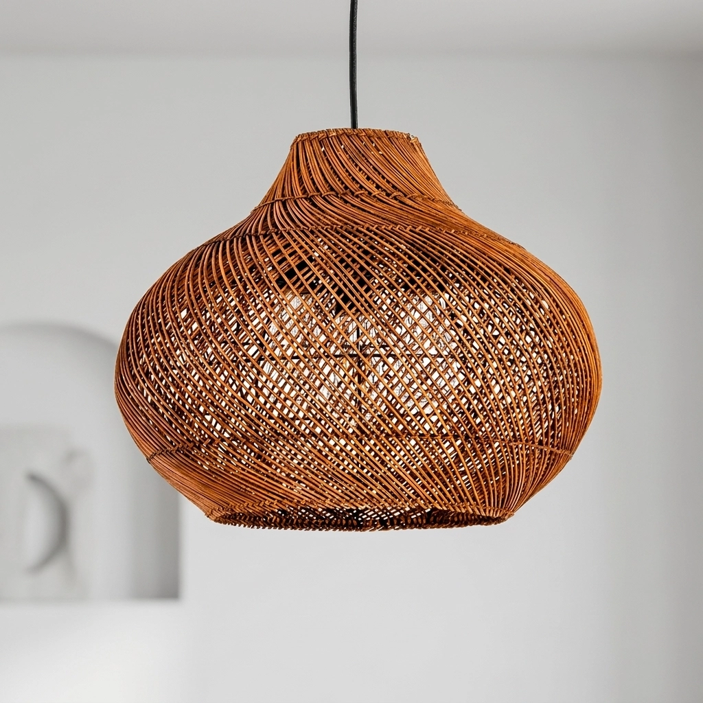 Colgante Lamparas de Techo - Colgante Nalventéra — Rattan Natural, artesanal (LED) foto de producto | Lampamac