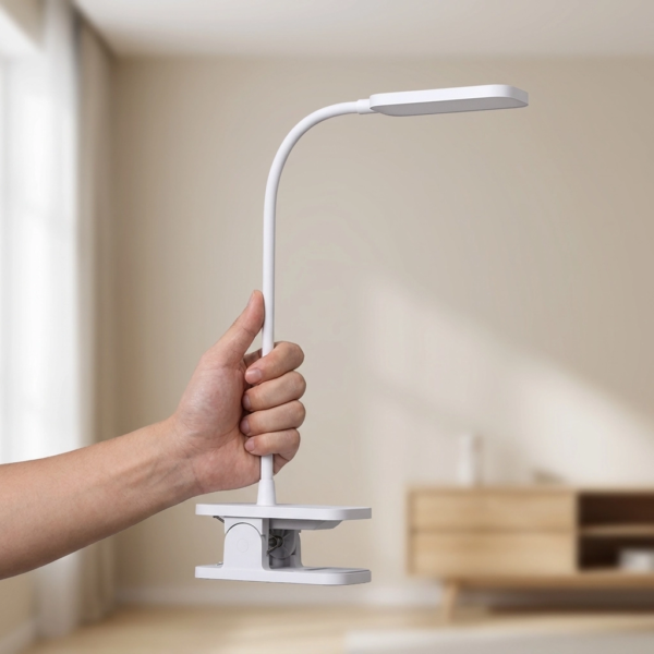 Lampara de Escritorio Lamparas de Mesa - Lámpara De Mesa Malcanéra — Metal y ABS, pinza flexible (LED) dimensiones | Lampamac