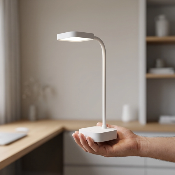 Lampara de Escritorio Lamparas de Mesa - Lámpara De Mesa Jelvénia — Metal y ABS, brazo flexible (LED) dimensiones | Lampamac