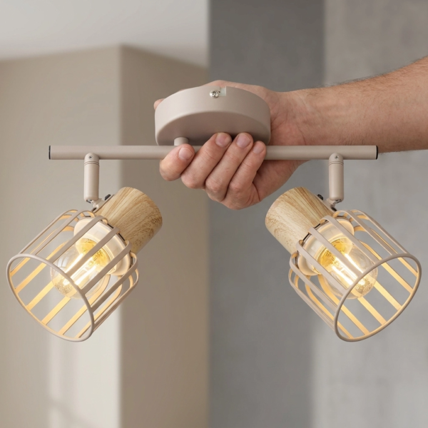 Plafon Lamparas de Techo - Aplique Halvéra — Metal Símil Madera, nórdico cálido (LED) dimensiones | Lampamac