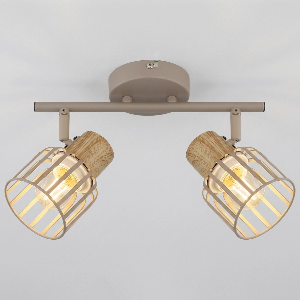Plafon Lamparas de Techo - Aplique Halvéra — Metal Símil Madera, nórdico cálido (LED) foto de producto | Lampamac