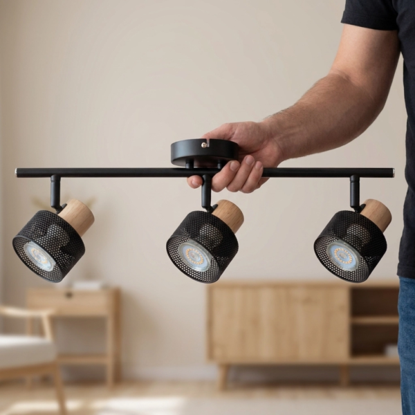 Plafon Lamparas de Techo - Aplique Vivante — Metal y Madera, nórdico calado (LED) dimensiones | Lampamac