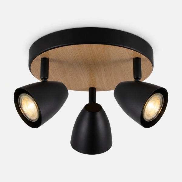 Plafon Lamparas de Techo - Aplique Balvéna — Metal y Madera, moderno (LED) detalle | Lampamac