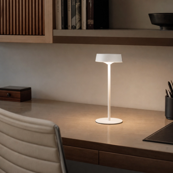 Velador Led Lamparas de Mesa - Velador Led Galcanéra — Metal y ABS blanco, regulable con USB (LED) ambiente alternativo | Lampamac