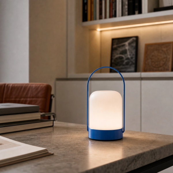Velador Led Lamparas de Mesa - Velador Led Estanéra — Metal y ABS azul, regulable con USB (LED) ambiente alternativo | Lampamac