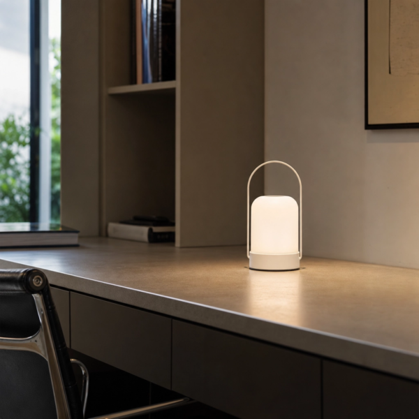 Velador Led Lamparas de Mesa - Velador Led Nävantine — Metal y ABS blanco, regulable con USB (LED) ambiente alternativo | Lampamac
