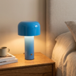 Velador Led Aldévane — Metal y ABS azul, moderno con USB (LED)
