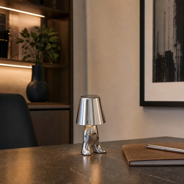 Velador Led Lamparas de Mesa - Velador Led Galdéra — Metal Cromo cromo, moderno con USB (LED) ambiente alternativo | Lampamac