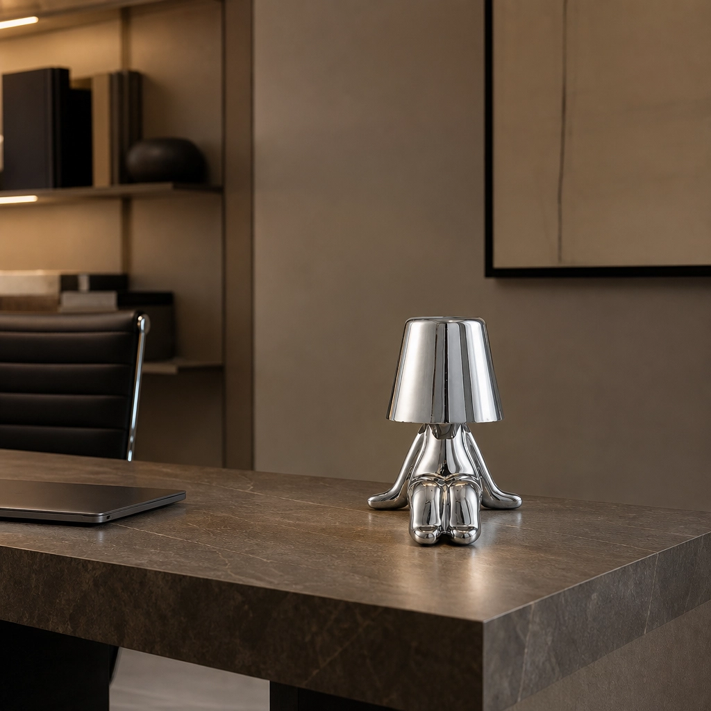Velador Led Lamparas de Mesa - Velador Led Selvéra — Metal Cromo cromo, moderno con USB (LED) ambiente decorado | Lampamac