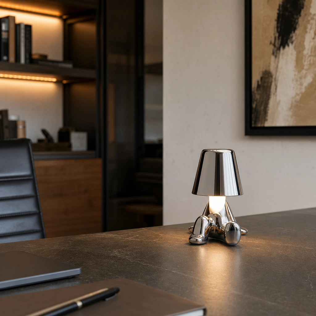 Velador Led Lamparas de Mesa - Velador Led Doralina — Metal Cromo cromo, moderno con USB (LED) ambiente decorado | Lampamac