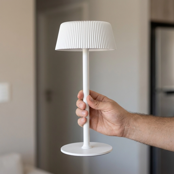 Velador Led Lamparas de Mesa - Velador Led Orvéla — Metal y ABS blanco, moderno con USB (LED) dimensiones | Lampamac