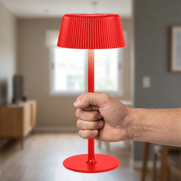Velador Led Lamparas de Mesa - Velador Led Trévolane — Metal y ABS rojo, moderno con USB (LED) dimensiones | Lampamac