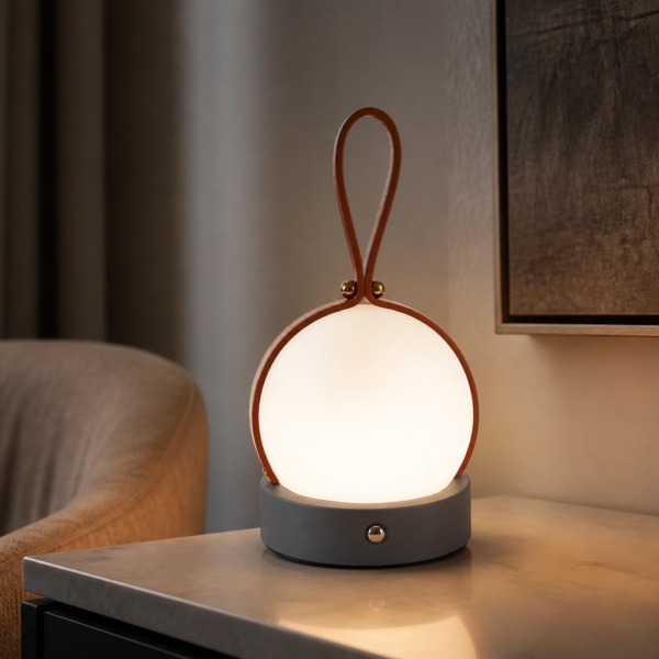 Velador Led Lamparas de Mesa - Velador Led Falvénia — Metal y ABS gris, regulable con USB (LED) ambiente alternativo | Lampamac