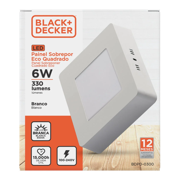 Plafón de Sobreponer 6w Blanco Cuadrado luz fria — Instalado | Lampamac
