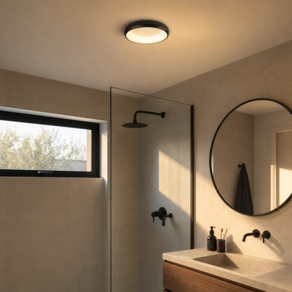 Corato | Plafón Metal Minimalista Elegante Redondo LED en baño moderno argentino