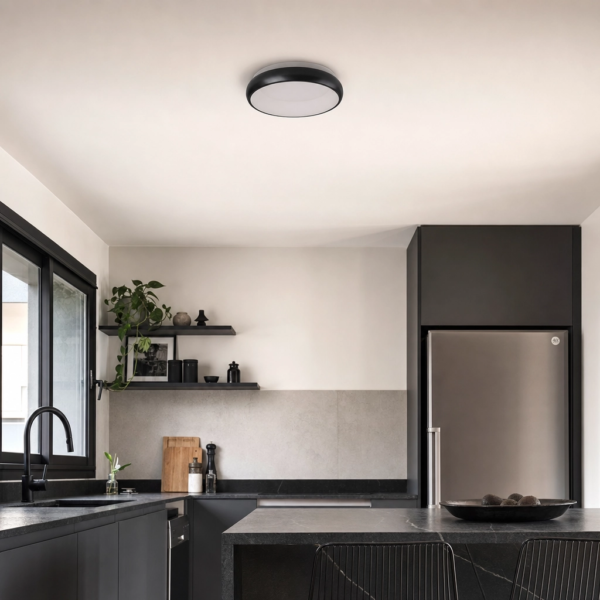 Corato | Plafón Metal Minimalista Elegante Redondo LED en cocina moderno argentino