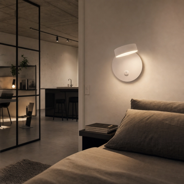 Cutrofiano | Aplique Metal Moderno Práctico Lector LED en estudio moderno argentino