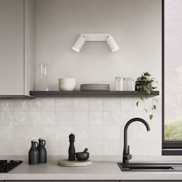Giovinazzo | Aplique Metal Moderno Sereno Doble Orientable GU10 en cocina moderno argentino